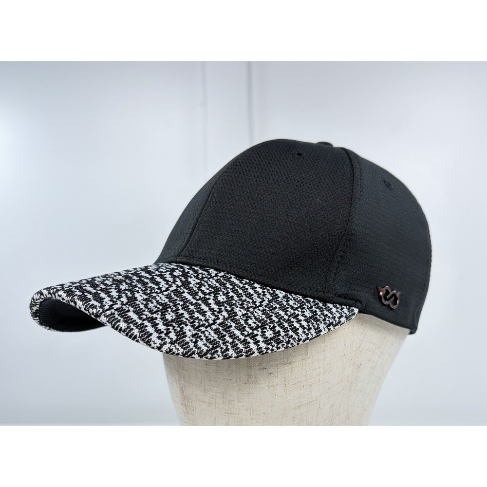 Calia by Carrie Underwood Black Houndstooth Brim Stretch Fitted Baseball Hat Cap